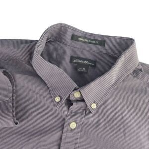 Eddie Bauer Mens XL‎ Purple Check Classic Fit Long Sleeve Button Down Shirt